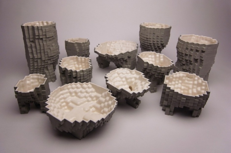 Pixel Vases by Julian Bond