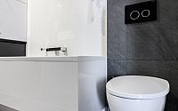 white bathroom with grey insertions