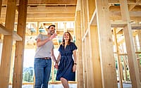 Couple make their dreams of building their own home come true visiting house under construction