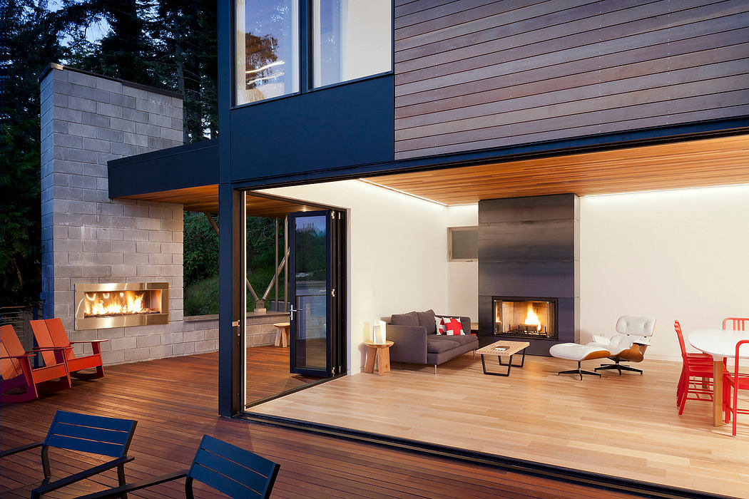 Contemporary house interior with seamless indoor-outdoor living space.