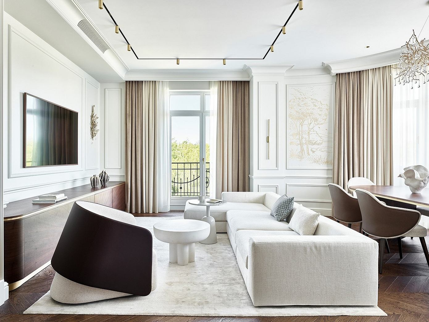Monochrome Apartment: Transforming Spaces in Moscow’s Heart