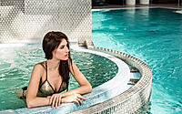 Portrait of beautiful woman in spa jacuzzi