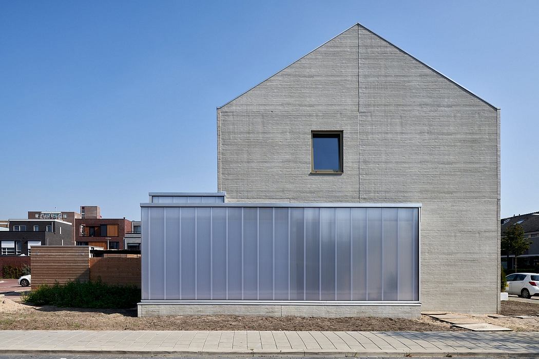 Concrete Split-level House: Staggered Floors and Textured Concrete Facade