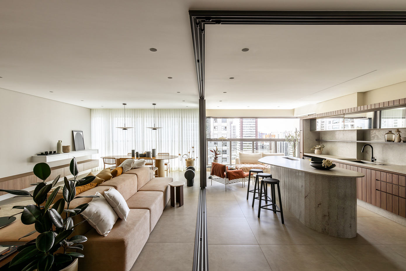 Praia Apartment: Cozy Beach-Inspired Design in Londrina