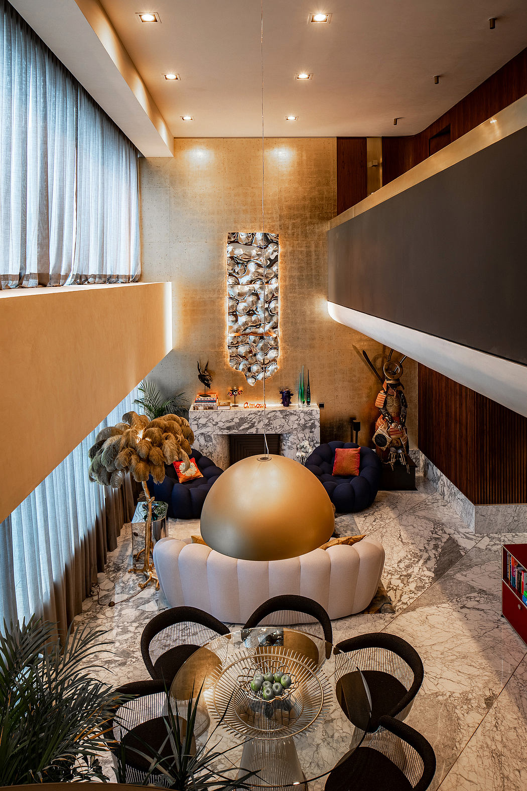 Exquisite interior design with ornate lighting, luxurious furnishings, and intricate architectural details.