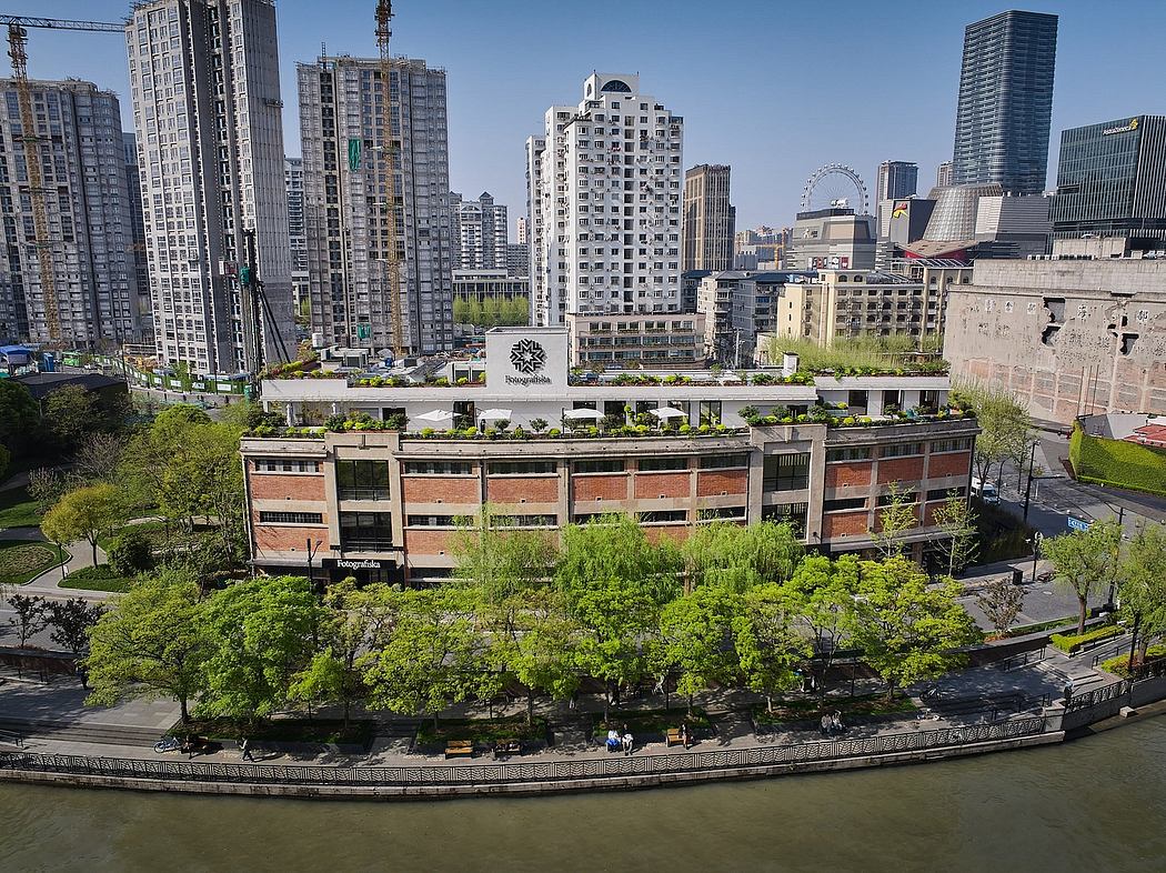 Impressive urban skyline with diverse architectural styles and greenery.
