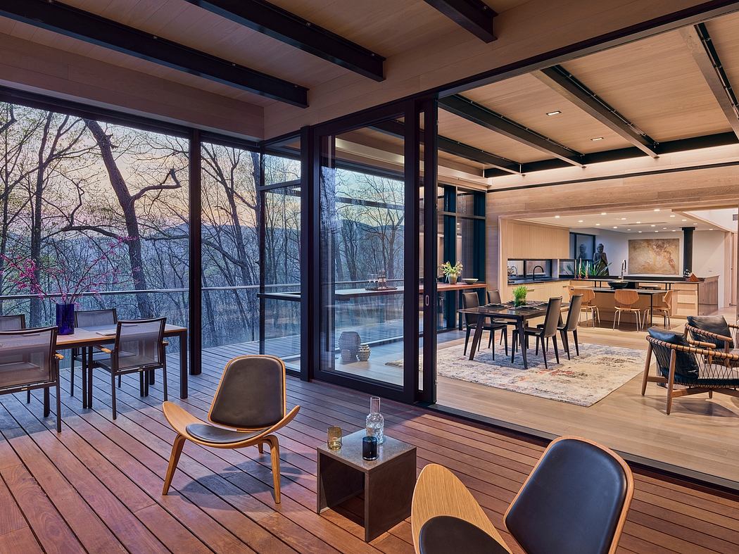 Expansive glass walls allow a seamless indoor-outdoor experience, with a modern, open-concept layout.