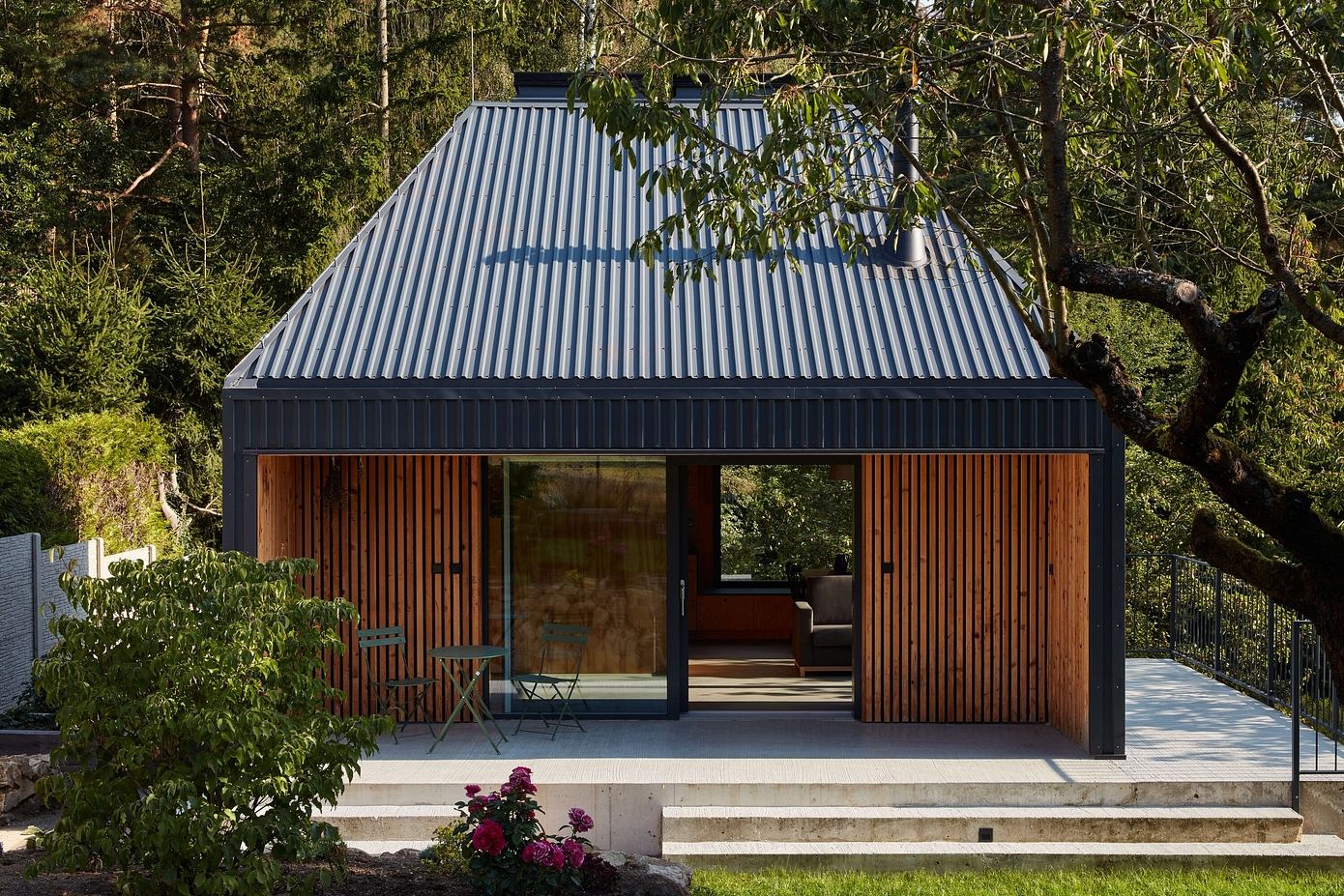 Skylight Hut by Atelier Hajný Evokes a Classic Wood Cabin