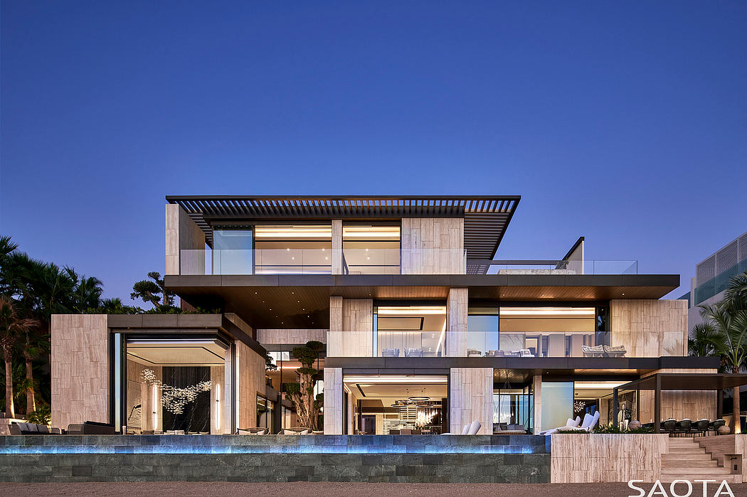 Stunning modern architecture with a sleek, minimalist design and an expansive pool.