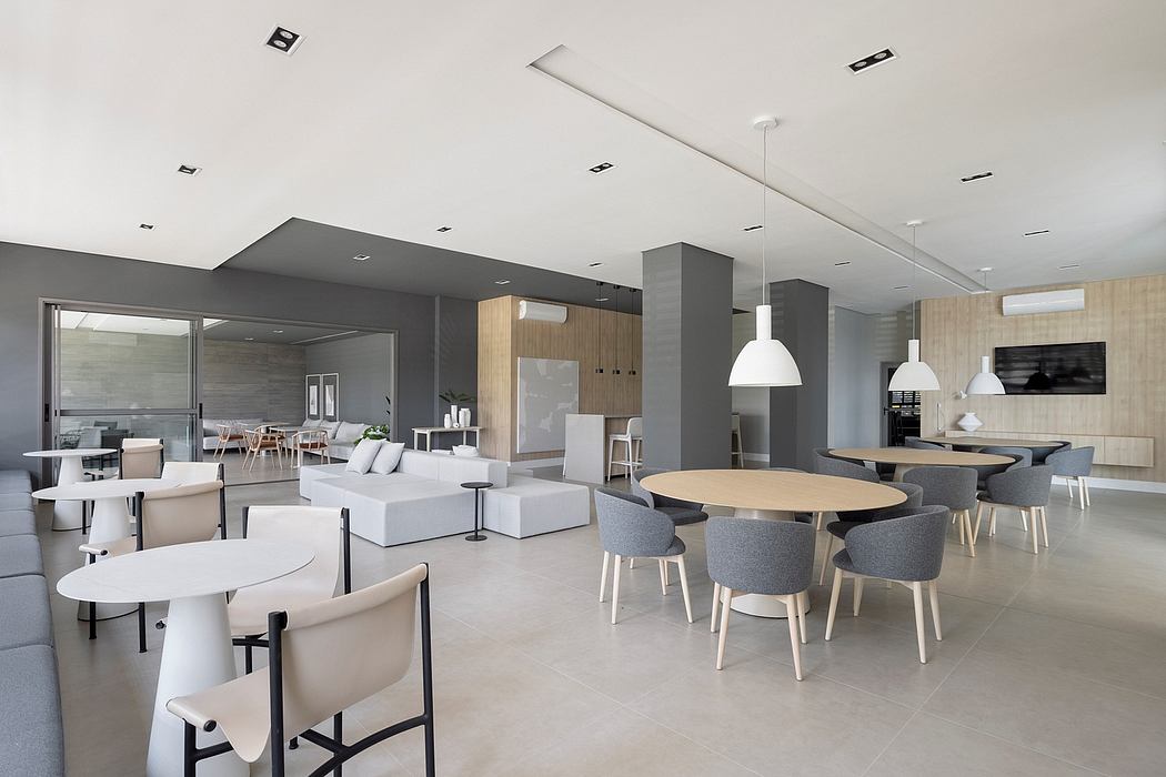 Sleek, modern interior design featuring minimalist furniture, clean lines, and neutral tones.