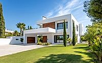 Modern Villa with Green Lawn