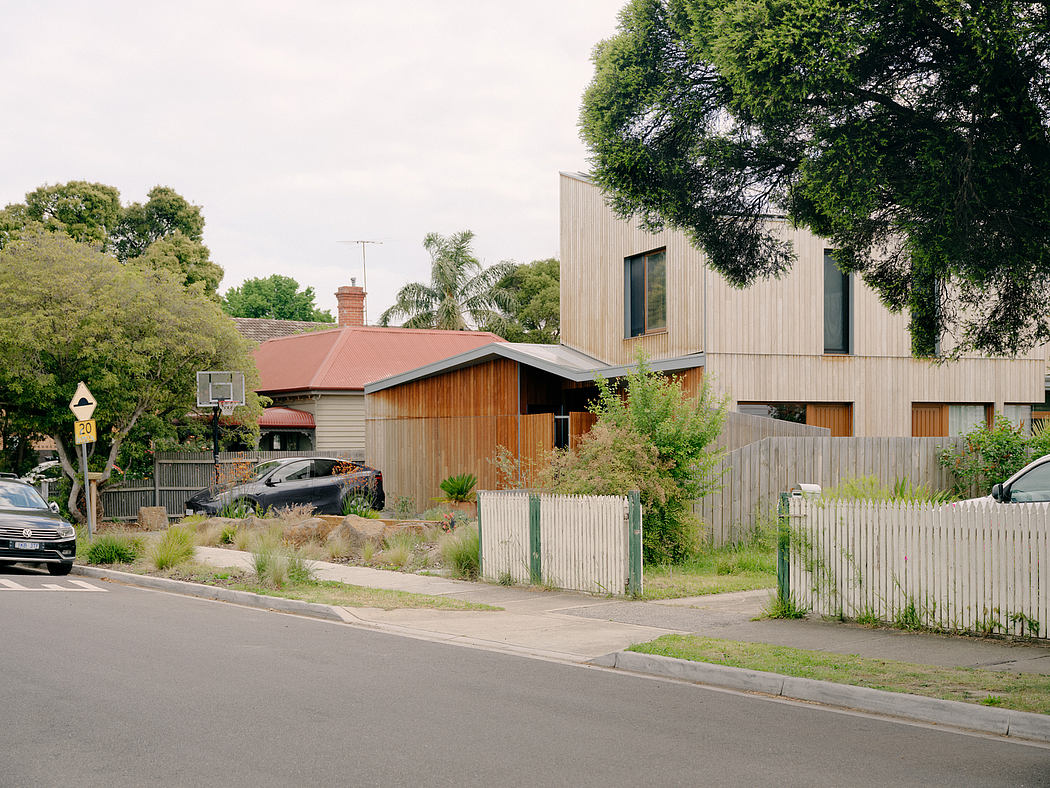 Eclectic architectural styles, with a mix of modern and traditional elements, set amidst lush greenery.