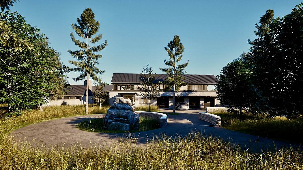 Upscale resort-style hotel nestled among lush greenery, featuring modern architecture.